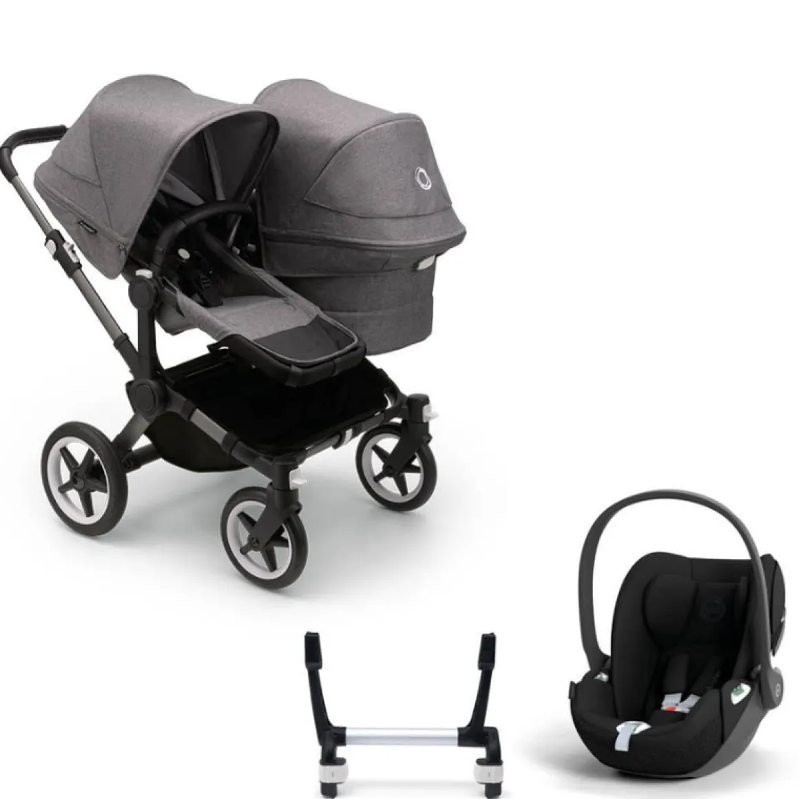 Bugaboo Donkey 5 Duo Kinderwagen 3 In 1 Graphite Grey Melange Met Cybex Cloud T Groep 0 Autostoel