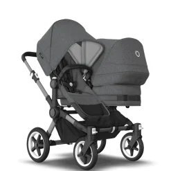 Bugaboo Donkey 5 Duo Kinderwagen 3 In 1 Graphite Grey Melange Met Cybex Cloud T Groep 0 Autostoel