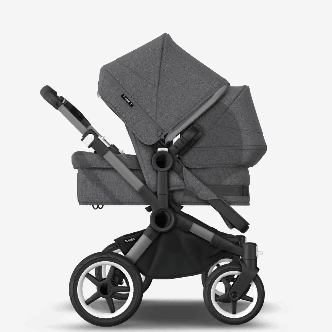 Bugaboo Donkey 5 Duo Kinderwagen 3 In 1 Graphite Grey Melange Met Cybex Cloud T Groep 0 Autostoel