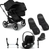 Bugaboo Donkey 5 Duo Kinderwagen 3 In 1 Graphite Midnight Black Met Cybex Cloud T Groep 0 Autostoel + Isofix Base + Voetenzak