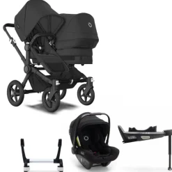 Bugaboo Donkey 5 Duo Kinderwagen 3 In 1 Black Midnight Black + Isofix Base