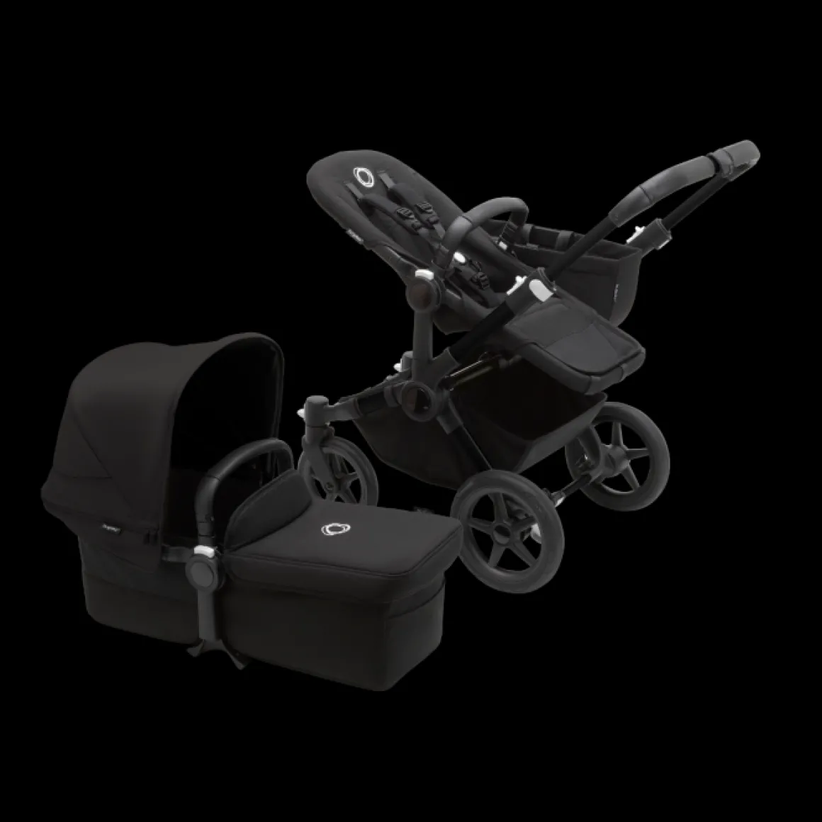 Bugaboo Donkey 5 Mono Kinderwagen 3 In 1 Black Midnight Black Met Cybex Cloud T Groep 0 Autostoel + Isofix Base