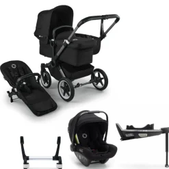Bugaboo Donkey 5 Mono Kinderwagen 3 In 1 Graphite Midnight Black + Isofix Base
