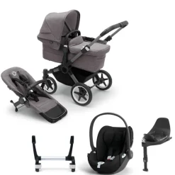 Bugaboo Donkey 5 Mono Kinderwagen 3 In 1 Graphite Grey Melange Met Cybex Cloud T Groep 0 Autostoel + Isofix Base