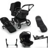 Bugaboo Donkey 5 Mono Kinderwagen 3 In 1 Graphite Midnight Black + Isofix Base + Voetenzak