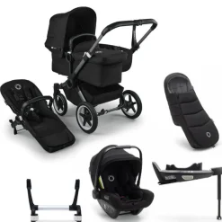Bugaboo Donkey 5 Mono Kinderwagen 3 In 1 Graphite Midnight Black + Isofix Base + Voetenzak