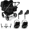 Bugaboo Donkey 5 Tweeling Kinderwagen 3 In 1 Graphite Midnight Black Met Twee Cybex Cloud T Groep 0 Autostoelen + Isofix Base