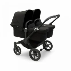 Bugaboo Donkey 5 Tweeling Kinderwagen 3 In 1 Black Midnight Black + Isofix Base + Voetenzak