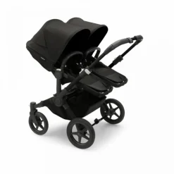 Bugaboo Donkey 5 Tweeling Kinderwagen 3 In 1 Black Midnight Black + Isofix Base + Voetenzak