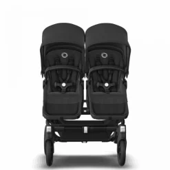 Bugaboo Donkey 5 Tweeling Kinderwagen 3 In 1 Black Midnight Black Met Twee Cybex Cloud T Groep 0 Autostoelen + Isofix Base