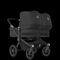 Bugaboo Donkey 5 Tweeling Kinderwagen 3 In 1 Black Midnight Black Met Twee Cybex Cloud T Groep 0 Autostoelen + Isofix Base