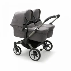 Bugaboo Donkey 5 Tweeling Kinderwagen 3 In 1 Graphite Grey Melange Met Twee Cybex Cloud T Groep 0 Autostoelen + Isofix Base