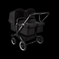 Bugaboo Donkey 5 Tweeling Kinderwagen 3 In 1 Graphite Midnight Black + Isofix Base + Voetenzak