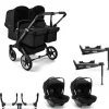 Bugaboo Donkey 5 Tweeling Kinderwagen 3 In 1 Graphite Midnight Black + Isofix Base