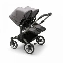 Bugaboo Donkey 5 Tweeling Kinderwagen 3 In 1 Graphite Grey Melange + Isofix Base + Voetenzak
