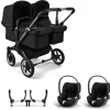 Bugaboo Donkey 5 Tweeling Kinderwagen 3 In 1 Graphite Midnight Black Met Twee Cybex Cloud T Groep 0 Autostoelen