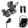 Bugaboo Kinderwagen 3 in 1 Fox 5 Renew Complete Graphite | Moon Grey + Cybex Autostoel Groep 0 Cloud T I Size Sepia Black + Draaibare Base T Black + Autostoel adapters