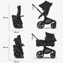 Bugaboo Kinderwagen 3 in 1 Fox 5 Renew Complete Graphite | Moon Grey + Cybex Autostoel Groep 0 Cloud T I Size Sepia Black + Draaibare Base T Black + Autostoel adapters