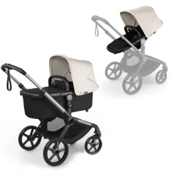 Bugaboo Kinderwagen 3 in 1 Fox 5 Renew Complete Black | Heritage Black Misty White + Bugaboo Autostoel Groep 0 Turtle Air by Nuna Black + Draaibare Isofix Base 360 + Autostoel adapters