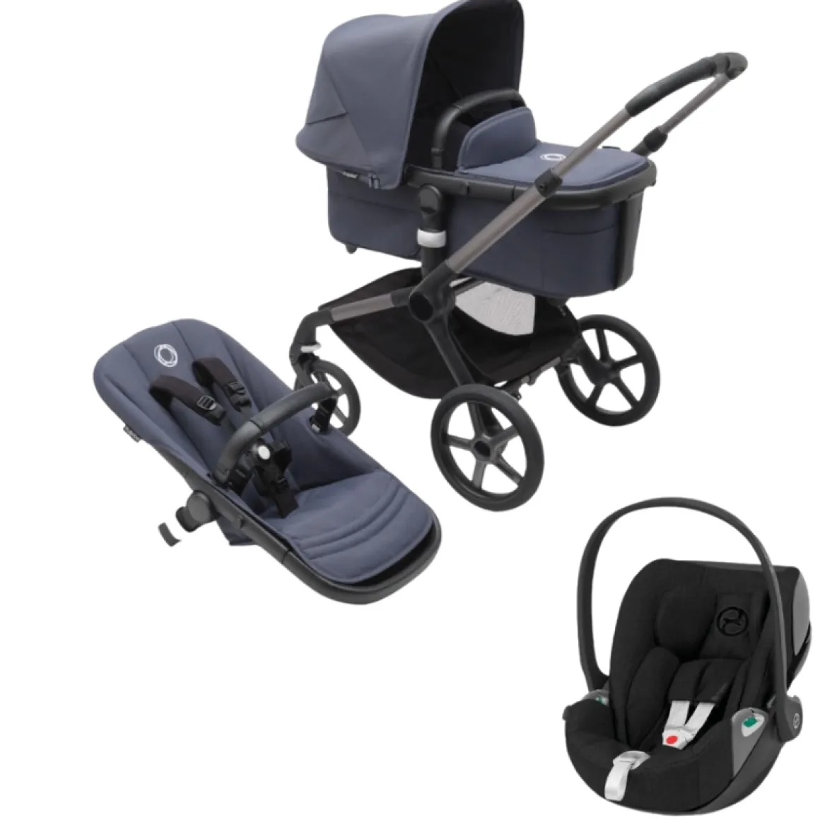 Bugaboo Kinderwagen 3 in 1 Fox 5 Compleet Graphite Stormy Blue