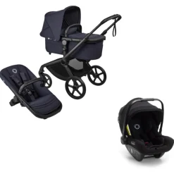 Bugaboo Kinderwagen 3 in 1 Fox 5 Renew Complete Black | Deep Indigo + Bugaboo Autostoel Groep 0 Turtle Air by Nuna Black