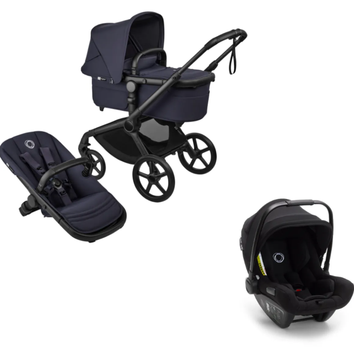 Bugaboo Kinderwagen 3 in 1 Fox 5 Renew Complete Black | Deep Indigo + Bugaboo Autostoel Groep 0 Turtle Air by Nuna Black