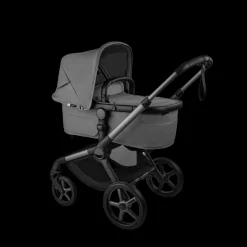Bugaboo Kinderwagen 3 in 1 Fox 5 Renew Complete Graphite | Moon Grey + Bugaboo Autostoel Groep 0 Turtle Air by Nuna Black + Draaibare Isofix Base 360 + Autostoel adapters