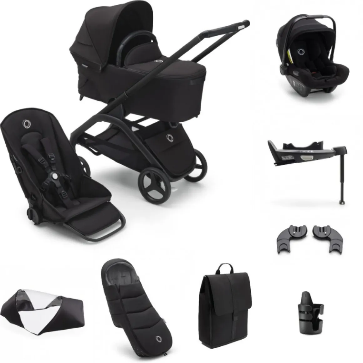 Bugaboo Kinderwagen 3 In 1 Dragonfly Black Midnight Black Inclusief Accessoires