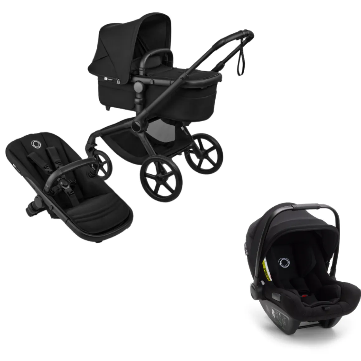 Bugaboo Kinderwagen 3 in 1 Fox 5 Renew Complete Black | Heritage Black + Bugaboo Autostoel Groep 0 Turtle Air by Nuna Black
