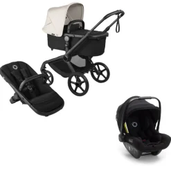 Bugaboo Kinderwagen 3 in 1 Fox 5 Renew Complete Black | Heritage Black Misty White + Bugaboo Autostoel Groep 0 Turtle Air by Nuna Black