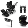 Bugaboo Kinderwagen 3 in 1 Fox 5 Renew Complete Black | Heritage Black + Bugaboo Autostoel Groep 0 Turtle Air by Nuna Black + Draaibare Isofix Base 360 + Autostoel adapters