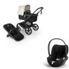 Bugaboo Kinderwagen 3 in 1 Fox 5 Renew Complete Black | Heritage Black Misty White + Cybex Autostoel Groep 0 Cloud T I Size Sepia Black
