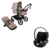 Bugaboo Kinderwagen 3 in 1 Fox 5 Renew Complete Black | Desert Taupe Melange + Cybex Autostoel Groep 0 Cloud T I Size Sepia Black