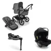 Bugaboo Kinderwagen 3 in 1 Fox 5 Renew Complete Graphite | Moon Grey + Bugaboo Autostoel Groep 0 Turtle Air by Nuna Black + Draaibare Isofix Base 360