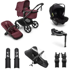 Bugaboo Kinderwagen Fox 5 Renew 3 in 1 Bundel Complete Black | Dark Cherry