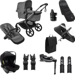 Bugaboo Kinderwagen Fox 5 Renew Ultieme Newborn Bundel Complete Graphite | Moon Grey
