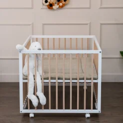 Cabino Baby Box Met Wieltjes Jolly Wit Naturel