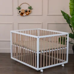 Cabino Baby Box Met Wieltjes Jolly Wit Naturel