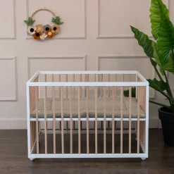 Cabino Baby Box Met Wieltjes Jolly Wit Naturel