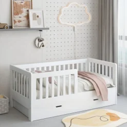 Cabino Peuterkamer Met Lade Joan Wit 3 Delig met Commode Mila en Mila Kledingkast