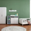 Cabino Peuterkamer Timo Wit 3 Delig met Commode Jim en Lars Kledingkast