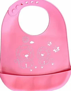 Cabino Siliconen Slabbetjes Met Bakje 2 Stuks Roze