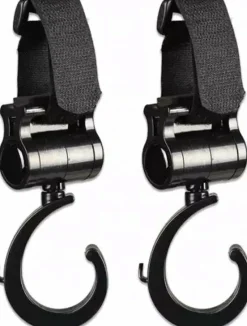 Cabino Tassenhaken Voor Kinderwagen Buggy Zwart