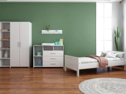 Cabino Tienerkamer Noel Wit 3 Delig met Commode Jim Wit en Lars Kledingkast Wit