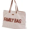 Childhome Family Bag Strepen - Nude/Terracotta