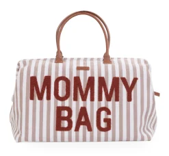 Childhome Mommy Bag Strepen - Nude/Terracotta