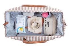 Childhome Mommy Bag Strepen - Nude/Terracotta