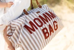 Childhome Mommy Bag Strepen - Nude/Terracotta