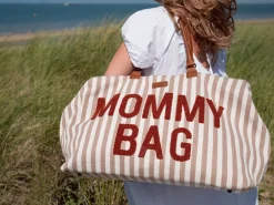 Childhome Mommy Bag Strepen - Nude/Terracotta