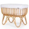 Childhome Rattan Wieg + Matras + Jersey Omrander Ecru